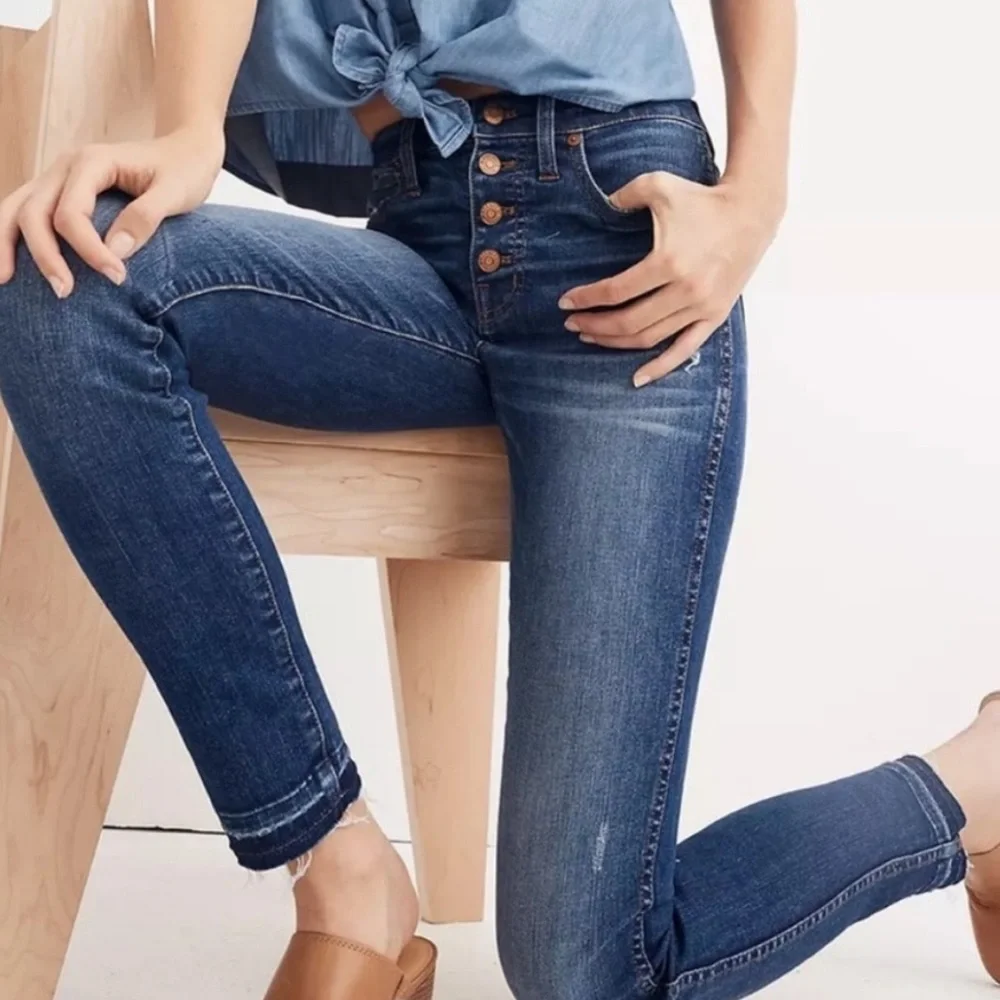 MADEWELL 10” HIGH RISE SKINNY JEANS HEM EDITION 26” BLUE 25 - Picture 2 of 14